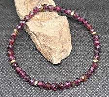 Granat Perlen Armband + Bronze