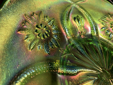 KARNEVALSGLAS ~ BROCKWITZ VIER BLUMEN VARIANTE GRÜN EISPLATTE ~