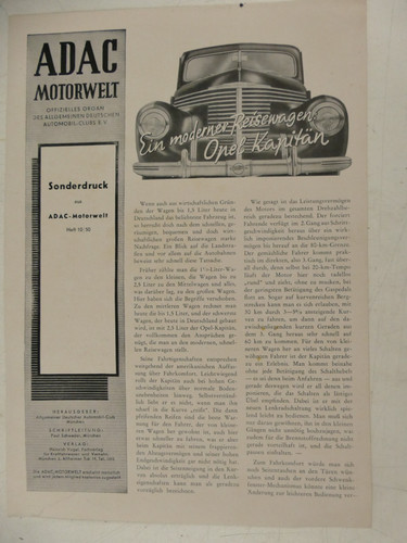Opel sonderdruck aus adac - sonderdruck,