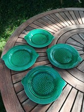 Rarität Französische Fayence  4  Fisch Teller smaragdgrün Sarreguemines France