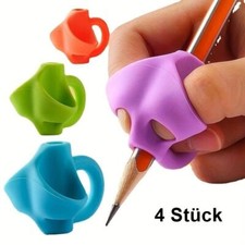 4 Stück Schreibhilfe für Stift Schreiblernhilfe Grip Schreiblernstift Schule