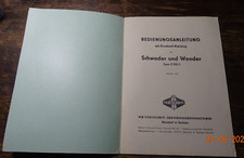 Gebrauchsanweisung Ersatzteilliste Fortschritt Schwader und Wender  K5