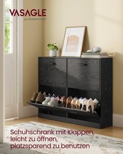 VASAGLE Schuhschrank 4 Klappen, Schuhkipper, Schuhregal, Schuhaufbewahrung