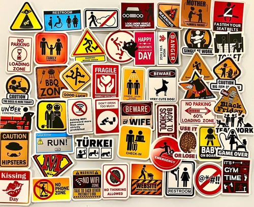 Stickerbomb warnzeichen - 50,