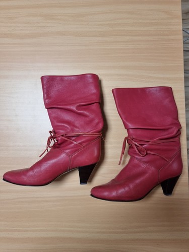 Damen lederstiefel rot 5 - damen,