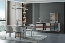 Weiße Essgruppe Rechteckiger