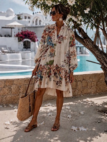 Oversize boho tunika kleid - boho,