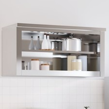 vidaXL Küchen-Wandschrank mit Schiebetüren Edelstahl