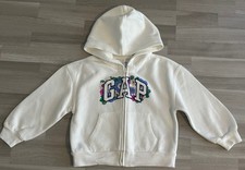 Gap Mädchen Sweatjacke Reißverschlüss Pullover Gr. 116/122 Weiß (6-7 Jahre)