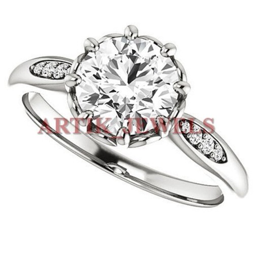 Moissanit ring 925 - silber, 14k