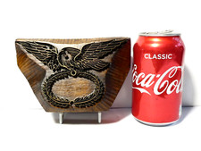 um 1900 ADLER HÄLT LEEREN LORBEERKRANZ Baumwolle MARKE Druckblock