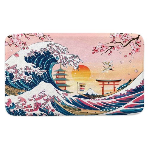 Welle blume japan badteppich - blume,