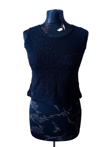 Spitzenshirt schwarz 36 - gr.,