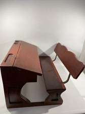 alte XXL Puppen Bären Schulbank Groß Holz