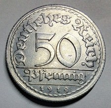 50 Pfennig 1919 E Weimarer