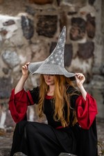 Hexenhut "Star" Grau Hexen