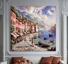 XL LEINWAND BILD BIS 100x100x5 ITALIEN GEMÄLDE MEDITERRAN LANDSCHAFT MALEREI ART