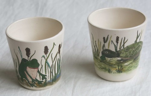Kleine tonbecher handbemalt - kleine,