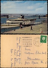 Ansichtskarte Düsseldorf Oberkasseler Brücke Rheinschiff 1960
