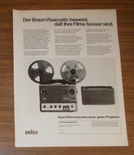 Seltene Werbung vintage BRAUN VISACUSTIC Projekor - Ihre Filme sind besser 1979