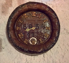 Alte Wanduhr - Weinfass Fass-Look - Kunststoff - defekt - groß