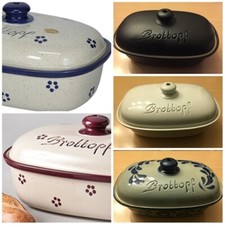 Brottopf mit Deckel Keramik Steingut Steinzeug Brot Topf Brotbacken Brotkasten