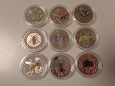DEUTSCHLAND 2022 2023 2024- Alle 9 x 5 Euro in Farbe, stgl.- WUNDERWELT INSEKTEN