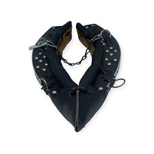 Einzigartiges, handgefertigtes Vintage-Kummet aus Holz und Leder mit Metallelem