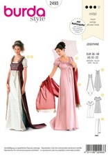 Schnittmuster Empire-Kleid Josephine Burda 2493 US 10-22 (Gr. 36-48) Dt.