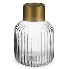 Gestreifte Vase mit Golddekor