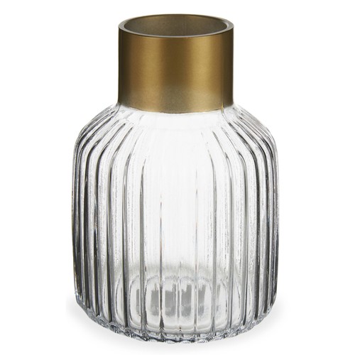 Gestreifte vase mit golddekor - vase,