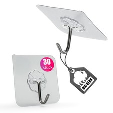 30x Klebehaken Wandhaken Haken extra stark & selbstklebend 180  drehbar