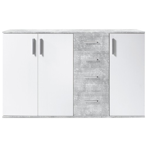 Sideboard weiß beton optik - sideboard, weiß-beton-optik