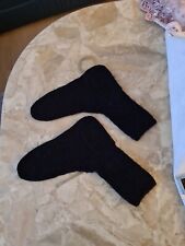 Handgestrickte Wollsocken Gr.42-43,Fußlang28,5 cm.,100 %Wolle,schwarz,dick,warm