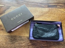 ⭐️ Gucci ⭐️ Guccissim Schlüsselanhänger Schlüsseletui Schwarz Gold Leder