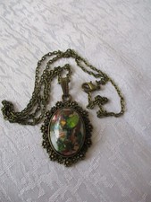 Gliederkette - Florale Fassung - Cabochon Edelstein Jaspis (Jasper) - Kunterbund