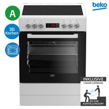 Beko FSM67320GWS Standherd Elektro-Herd mit Glaskeramik- Kochfeld Display 2ML
