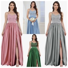 Damen Ballkleider V-Ausschnitt Abendkleid Lange A-Linie Mode Cocktail Kleider