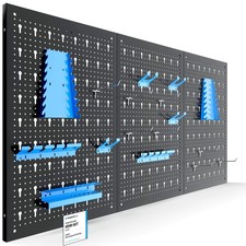 AREBOS Werkzeugwand Lochwand Werkstattwand Metallwand Lochblech 17 Teile Blau