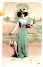 AK   -1910-  Frau mit Blumen - Schirm und Hut -   Verlag: AERO 512