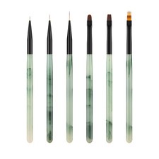 6 Stück Maniküre Nail Art Pinsel Set UV Acry Gel Nageldesign Tool - Jadegrün