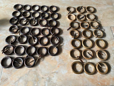 HOLZ-GARDINEN-RINGE,BASTEL-HANDARBEITS-RINGE,Makramee,55 Stück,Braun,5.5cm+Zubeh