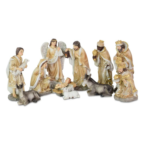 Krippenfiguren beige weiß