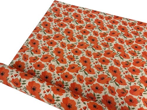 Mohnblumen panama stoff rot - mohnblumen,
