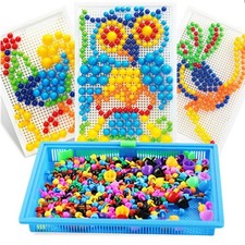 Mosaik-Steckspiel 296/592 Stecker Steckmosaik Spielzeug Geschenkset für Kin B6O8