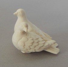 Taubenpaar Taube 1,5 cm hoch für Krippenfiguren Größe 9 cm Holz natur AM
