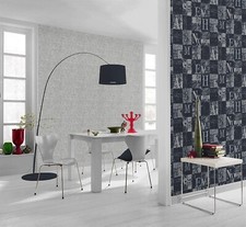 € 1,31 qm   1 Ro. Rasch 412529  Vliestapete Metall-Look weiß silbergrau Glanz