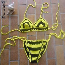 Häkelbikini Bikini crochet Hippie ethno Goa  Ibiza brazil neu psy inde Strick S