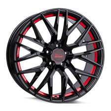 18 Zoll MAM RS4 5x108 ET45 Alufelgen BLACK PAINTED RED INSIDE