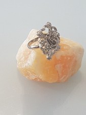  Mächtiger Jugendstil/ Design Ring Mit schönem Blumen-Herz Motive. 